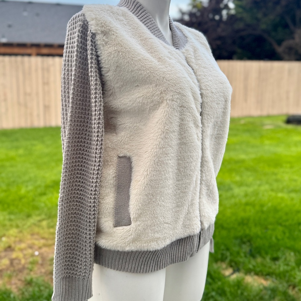 Ashley Stewart Two-Tone Teddy Jacket